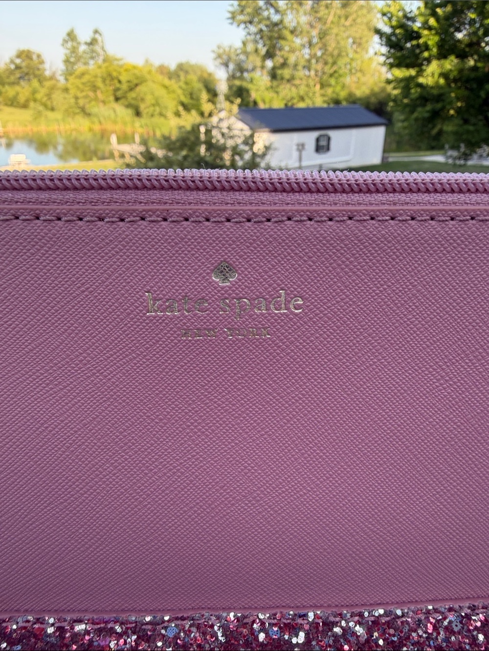 kate spade mauve pink glitter-accent crossbody - Picture 2 of 7